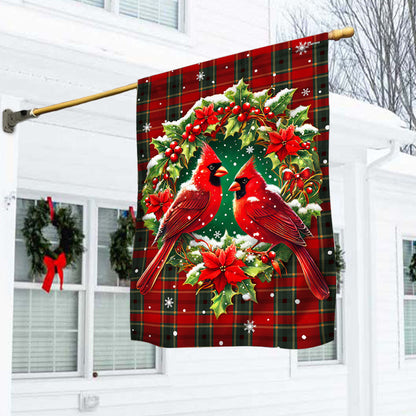 Cardinal Christmas Season's Greetings Winter Holiday Flag TQN4117F 3-Day Shipping