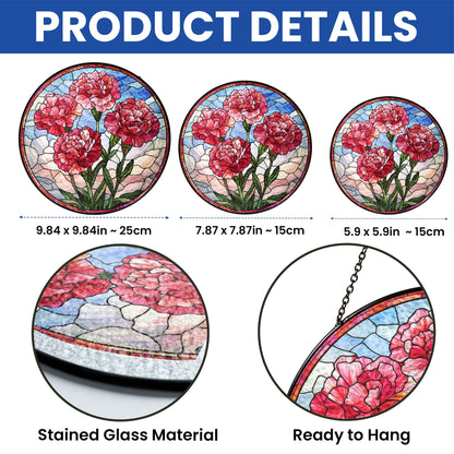 Personalized Birth Month Flowers Stained Glass Suncatcher TQN4882LTH