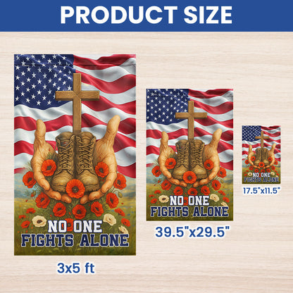 No One Fights Alone US Memorial Day Veterans Flag LHB24DTD