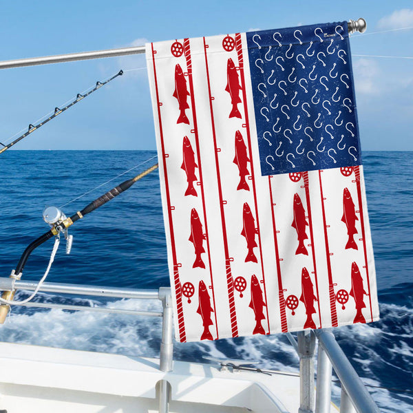 Flagwix American Flag - Fishing, Fish Stripes American Flag TPT986F