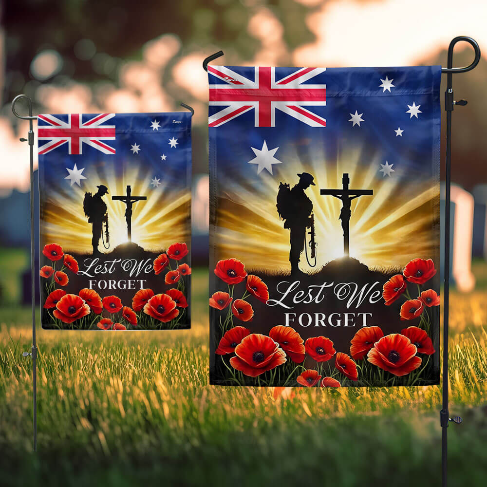 Anzac Day, Remembrance Day Australian Veteran Lest We Forget Flag MLN5173TNB