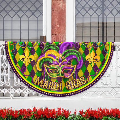 Mardi Gras Non-Pleated Fan Flag TPT2575FL