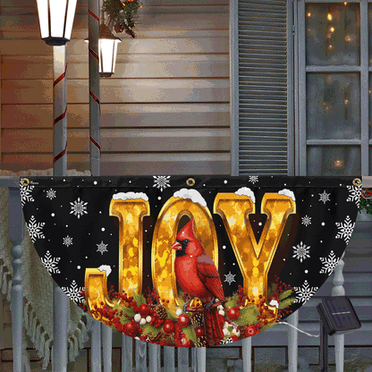 Cardinal Christmas Joy To The World Solar Led Fan Flag