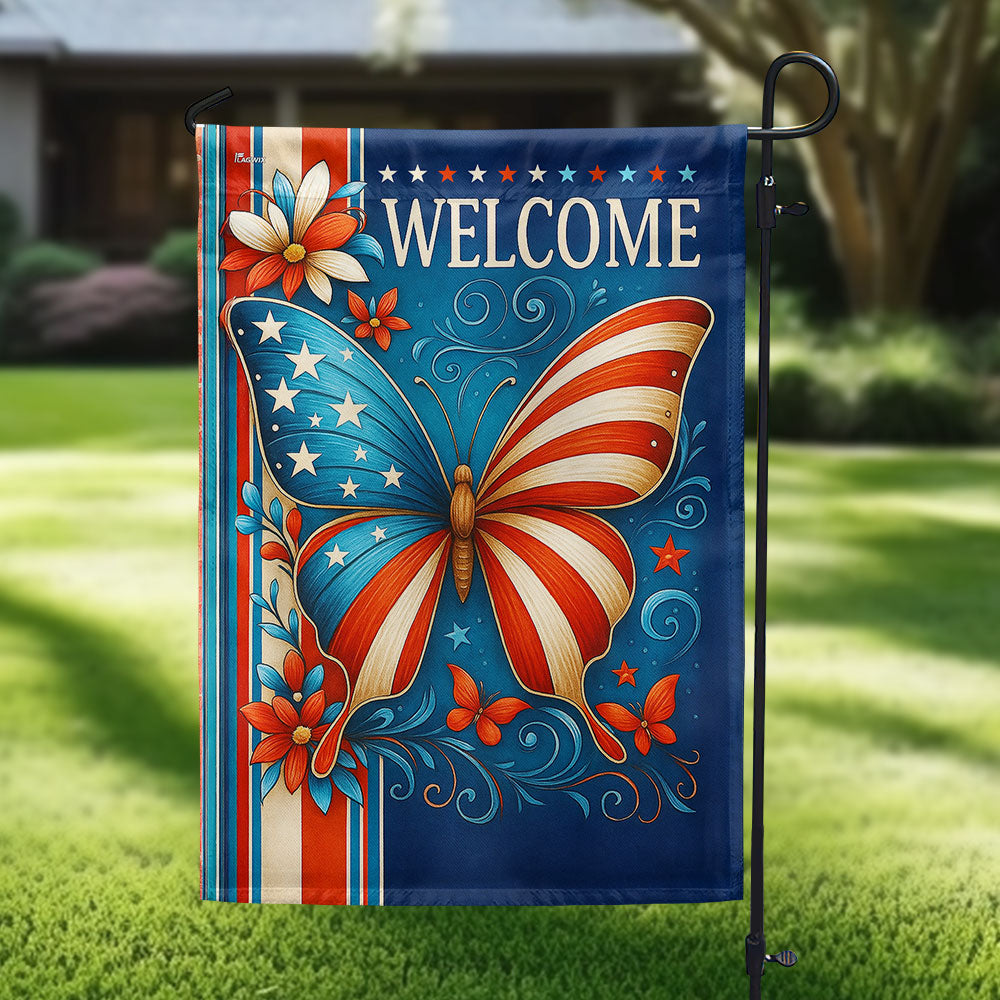 Patriotic Butterfly American Us Flag LHB304HVN