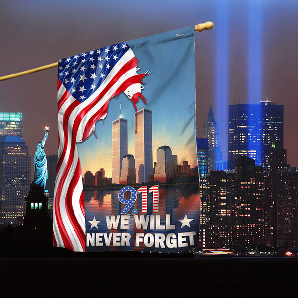 911 Patriot Day, September 11 Never Forget American Jesus Flag TPT1076F