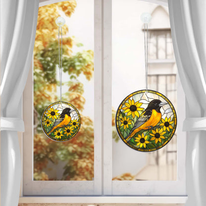 Baltimore Oriole And Black-eyed Susan Acrylic Suncatcher Window Hanging VTM1221TDH