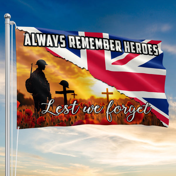 Always Remember Heroes Union Jack Lest We Forget VTM1188NGT