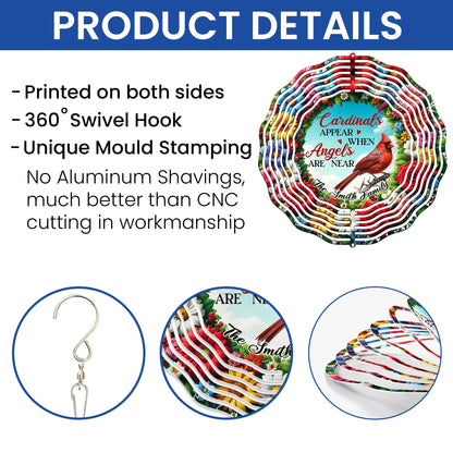 Personalized Cardinal Spring Flowers Wind Spinner Cardinals Appear When Angels Are Near MLN5179PMN