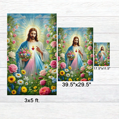 Jesus Holding Flowers Garden Spring Flag VTM1100TNB