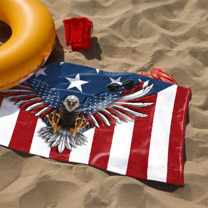 Patriotic American Eagle Happy Beach Towel TPT2765PS