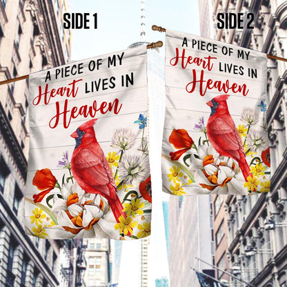Cardinal A Piece Of My Heart Lives In Heaven Flag MLN1255F