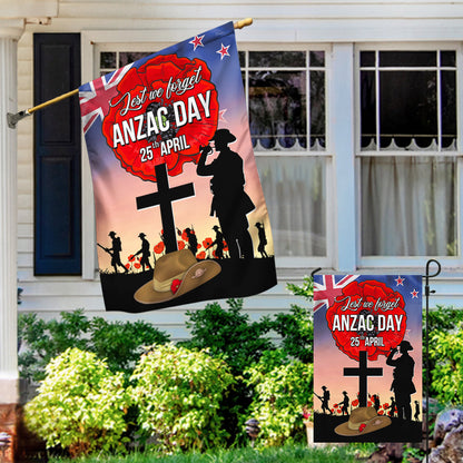 ANZAC Day Flag New Zealand Lest We Forget 25th April TQN1033F