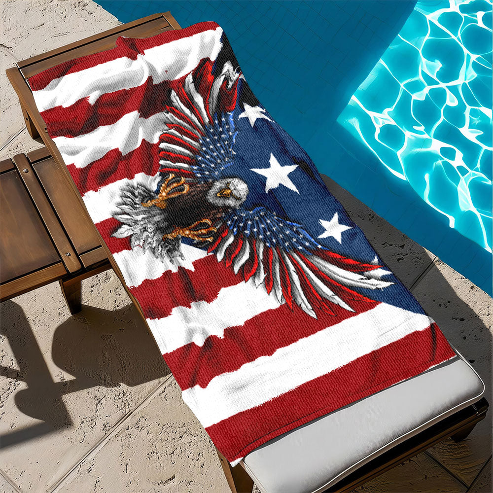 Patriotic American Eagle Happy Beach Towel TPT2765PS