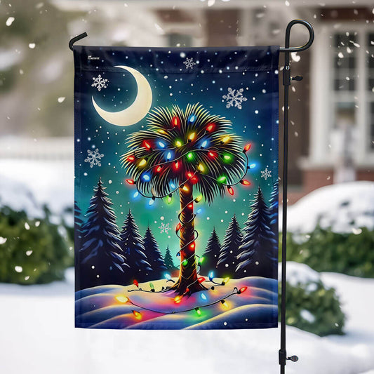 South Carolina Christmas Palm Tree Flag MLN4208F