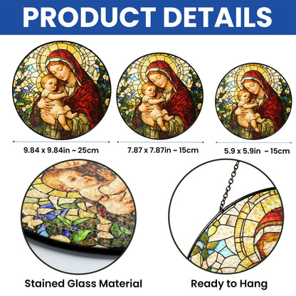 Blessed Virgin Mary Catholic  Religious Stained Glass Suncatcher TQN5189HVN