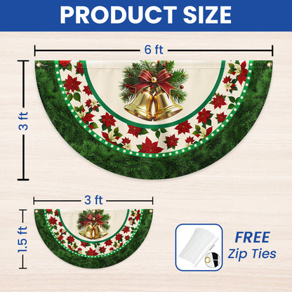 Beautiful Jingle Bells Poinsettia Flowers Christmas Bunting TQN3734FL