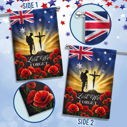 Anzac Day, Remembrance Day Australian Veteran Lest We Forget Flag MLN5173TNB