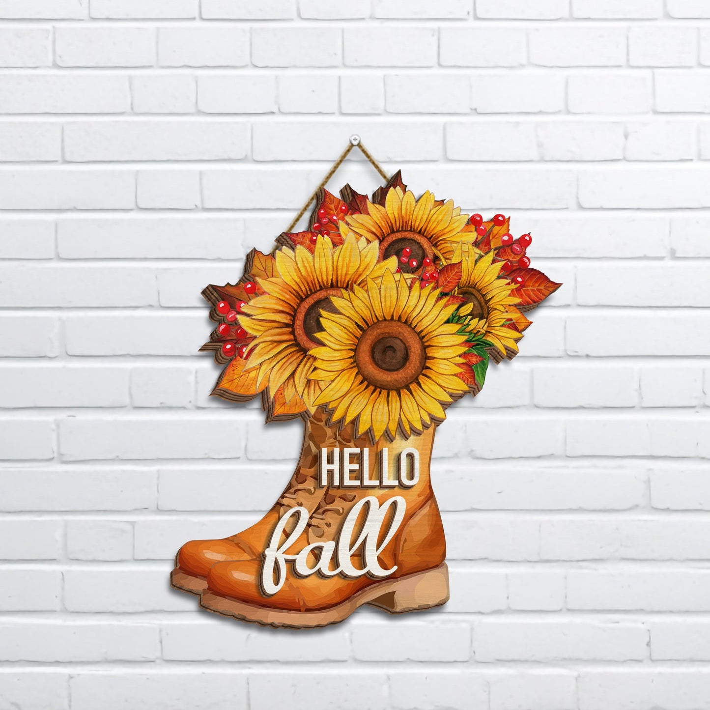 Autumn Gifts, Hello Fall 3D Hanging Sign HTT343DS