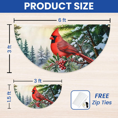 Cardinal Christmas Non-Pleated Fan Flag MLN3942FL