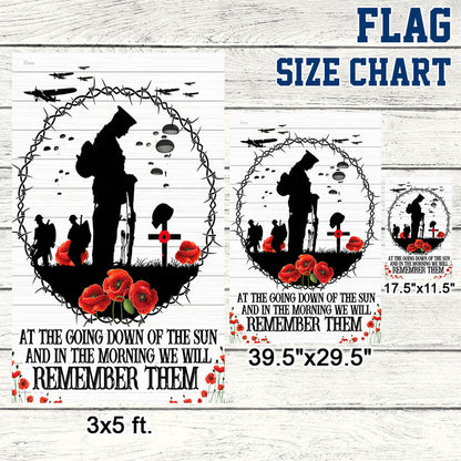 Anzac Day Lest We Forget, Poppy Flower Memorial Veteran Flag TPT1580F