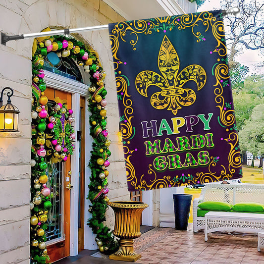 Happy Mardi Gras Flag BNN733F