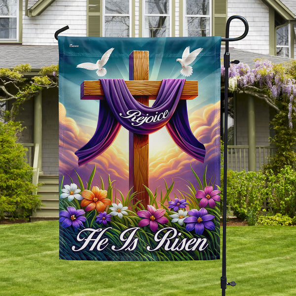 Easter Cross He Is Risen Resurrection of Jesus Christian Cross Flag MLN2657F