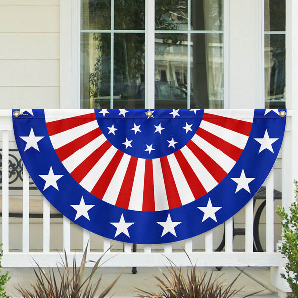Flagwix American Flag - Happy 4th Of july Independence Day Non-pleated Fan Flag TQN3124FL
