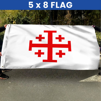Jerusalem Catholic Cross Flag Crusader Grommet Flag TQN5404NTH