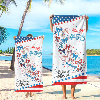 American States Califonia Happy 4th of july Beach Towel THR89DTD