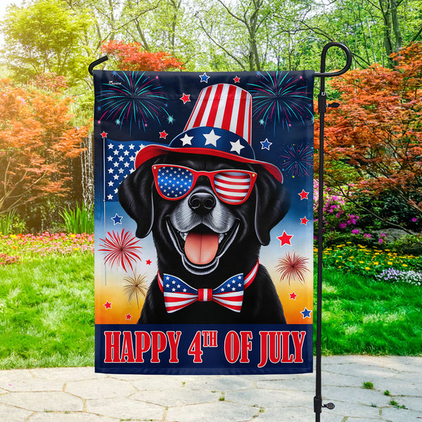 Flagwix American Flag - Black Labrador Dog Happy 4th Of july Flag TQN3165F