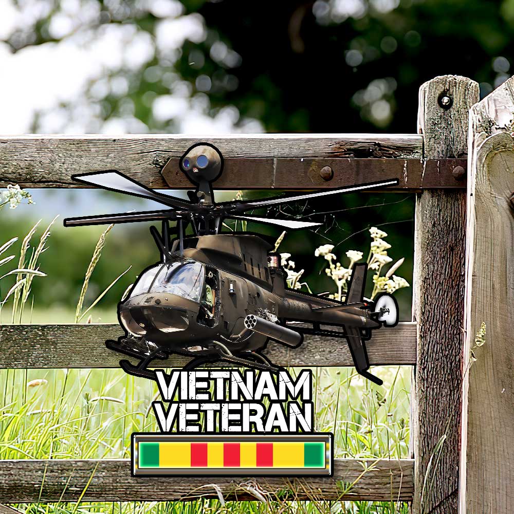 Huey Helicopter Vietnam War Memorial Hanging Metal Sign DBD2687F