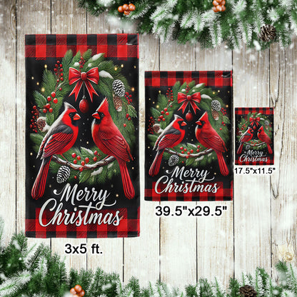 Cardinal Merry Christmas Flag MLN3787F