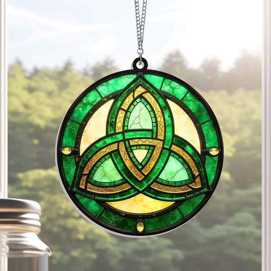 Celtic Trinity Knot Irish St. Patrick's Day Suncatcher Hanging Sign MLN4784AS