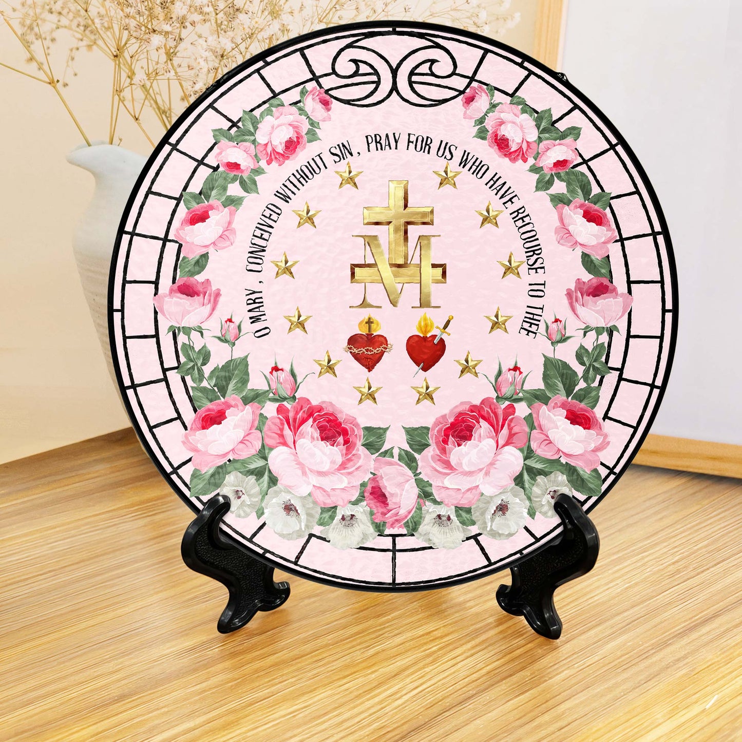 Marian Catholic Virgin Mary Religious Stained Glass Suncatcher TQN5700TDH