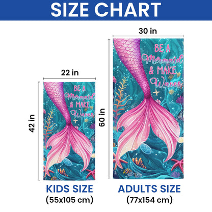 Be A Mermaid Make Waves Beach Towel LHB98NGT