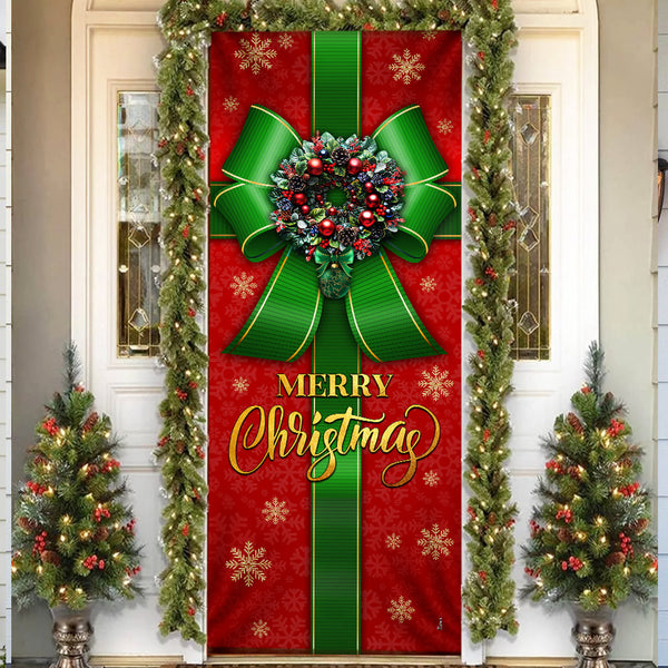 Christmas Bow Decoration Xmas Gift Box Door Cover MLN4387D