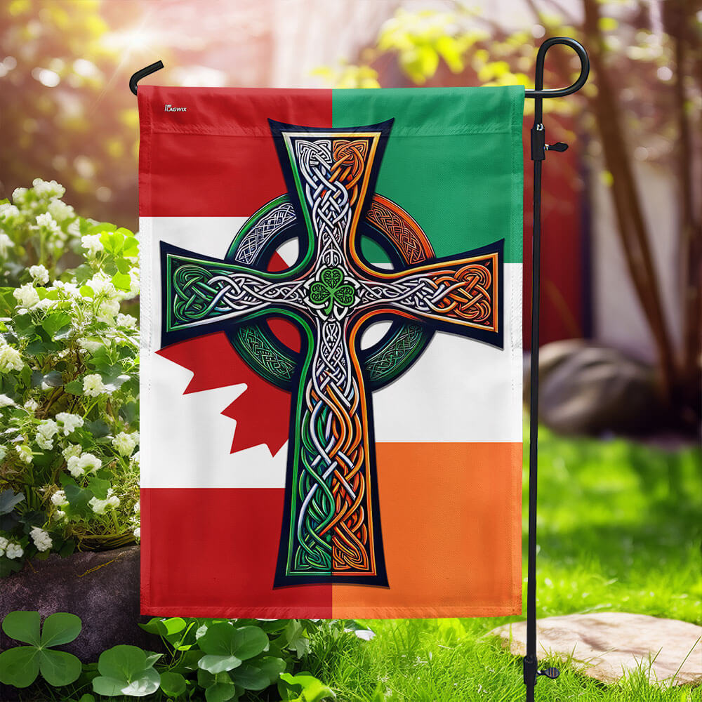 Irish Celtic Knot Cross St. Patrick’s Day Canada Irish Candian Flag TPT2608F