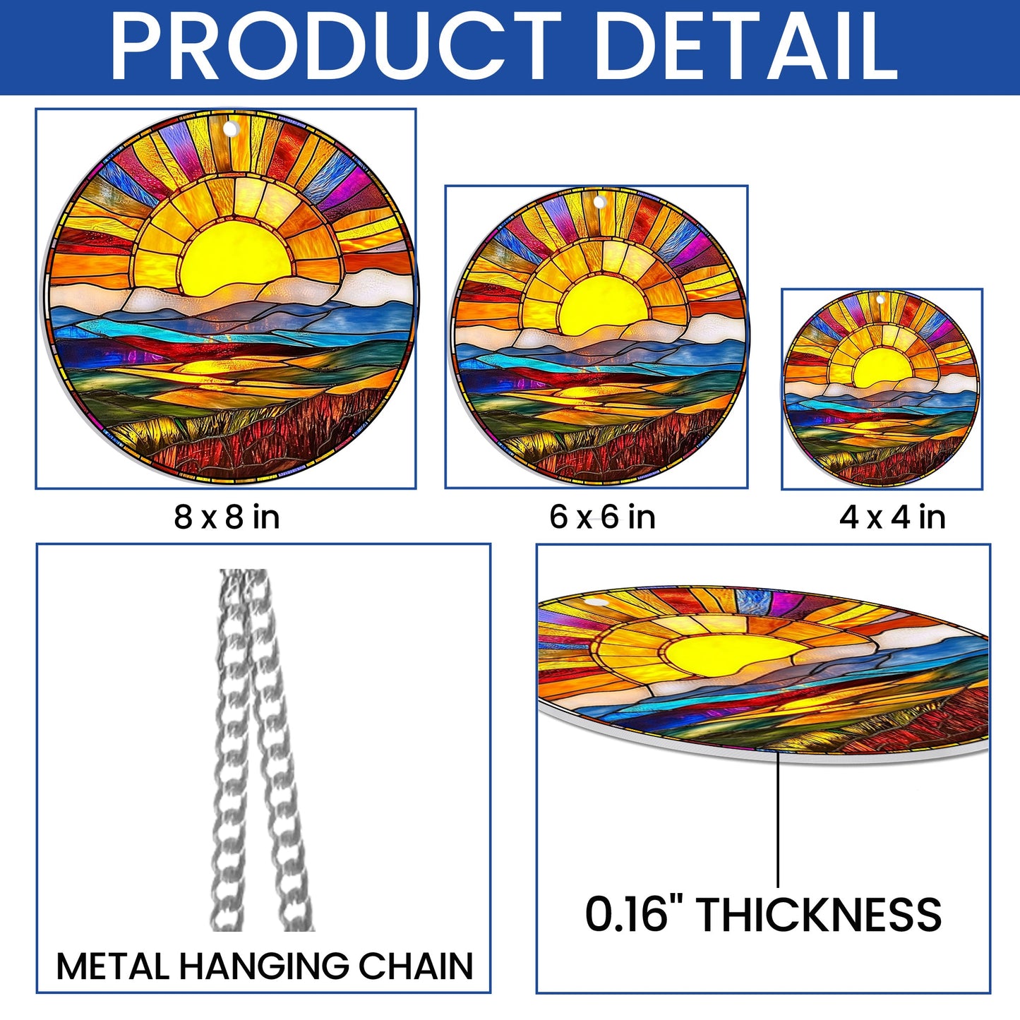 Sunset Sunrise Landscape Suncatcher Acrylic Window Hanging TQN4382AS