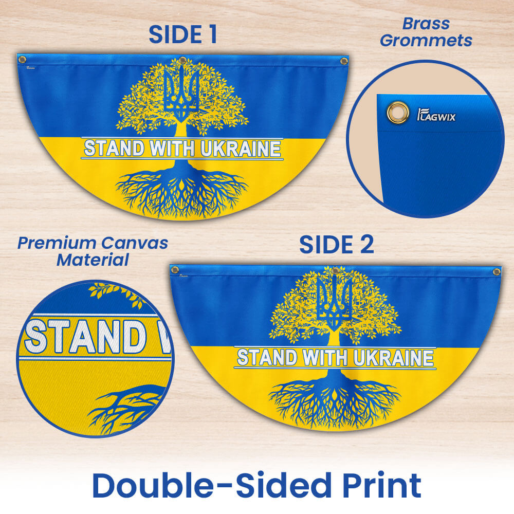 Stand With Ukraine Non-Pleated Fan flag TQN4933TNB