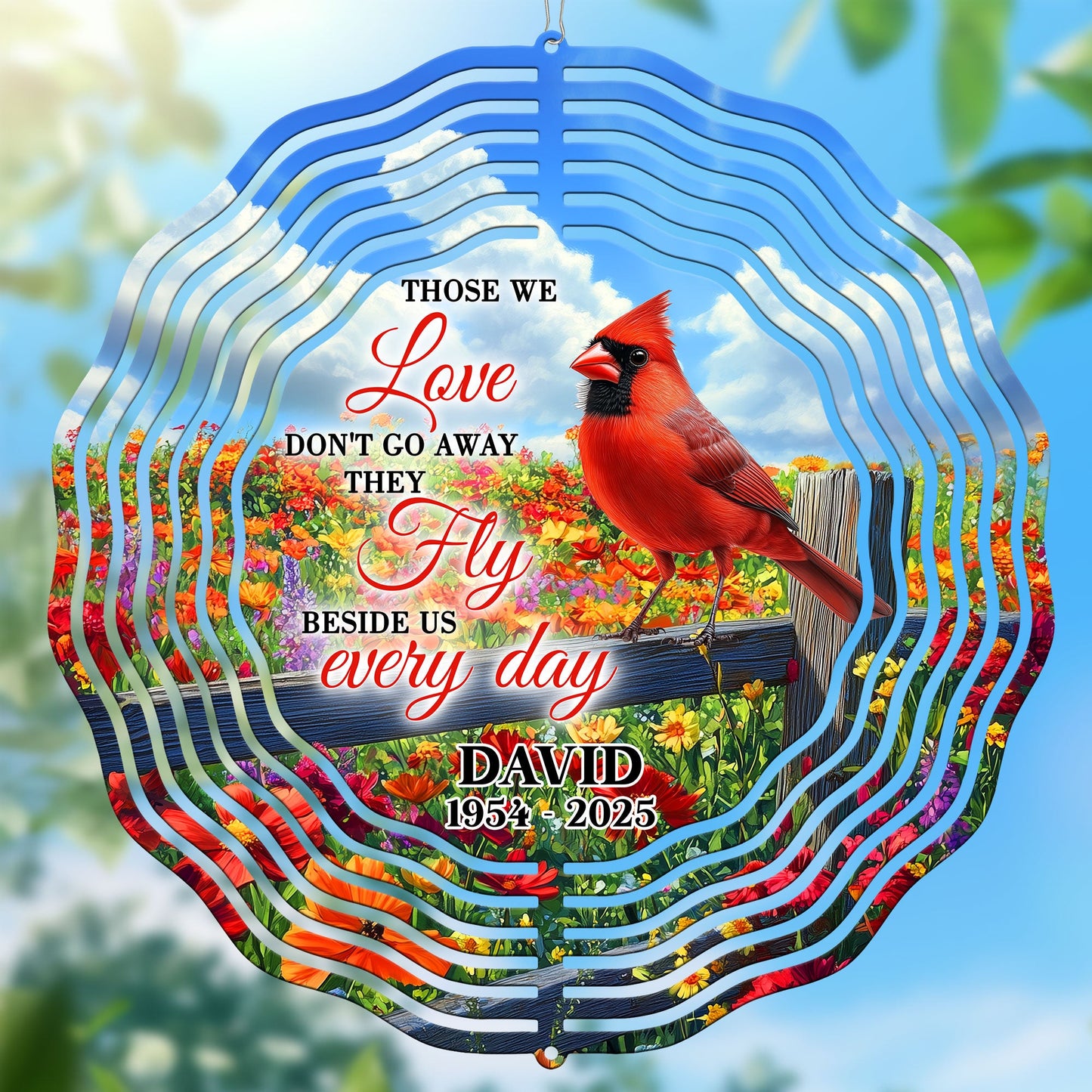Personalized Memorial Red Cardinal Wind Spinner VTM1063HVN