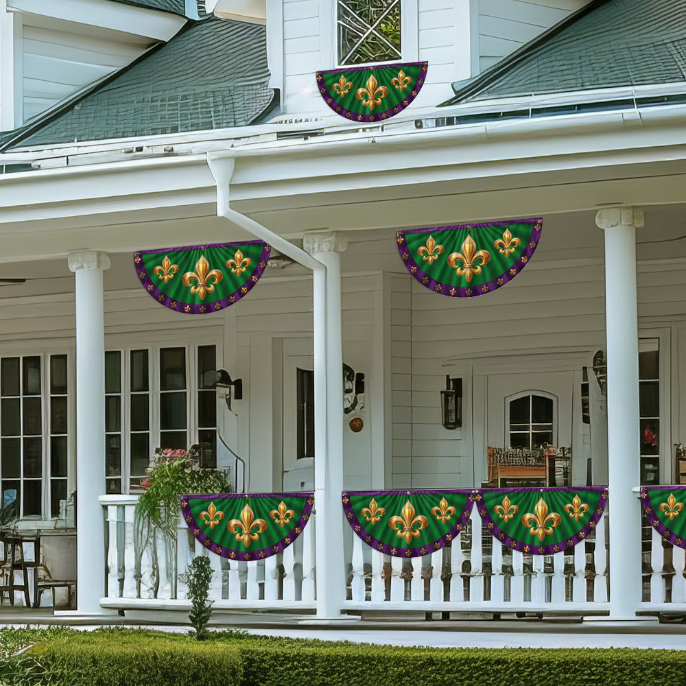 Mardi Gras Fleur De Lis Non-Pleated Fan Flag TQN4676FL