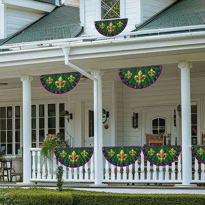 Mardi Gras Fleur De Lis Non-Pleated Fan Flag TQN4676FL