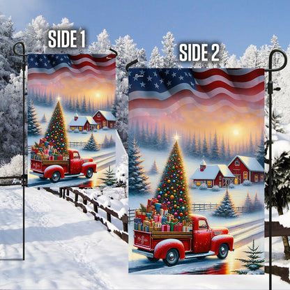 All Hearts Come Home For Christmas Red Truck Flag TQN1953F