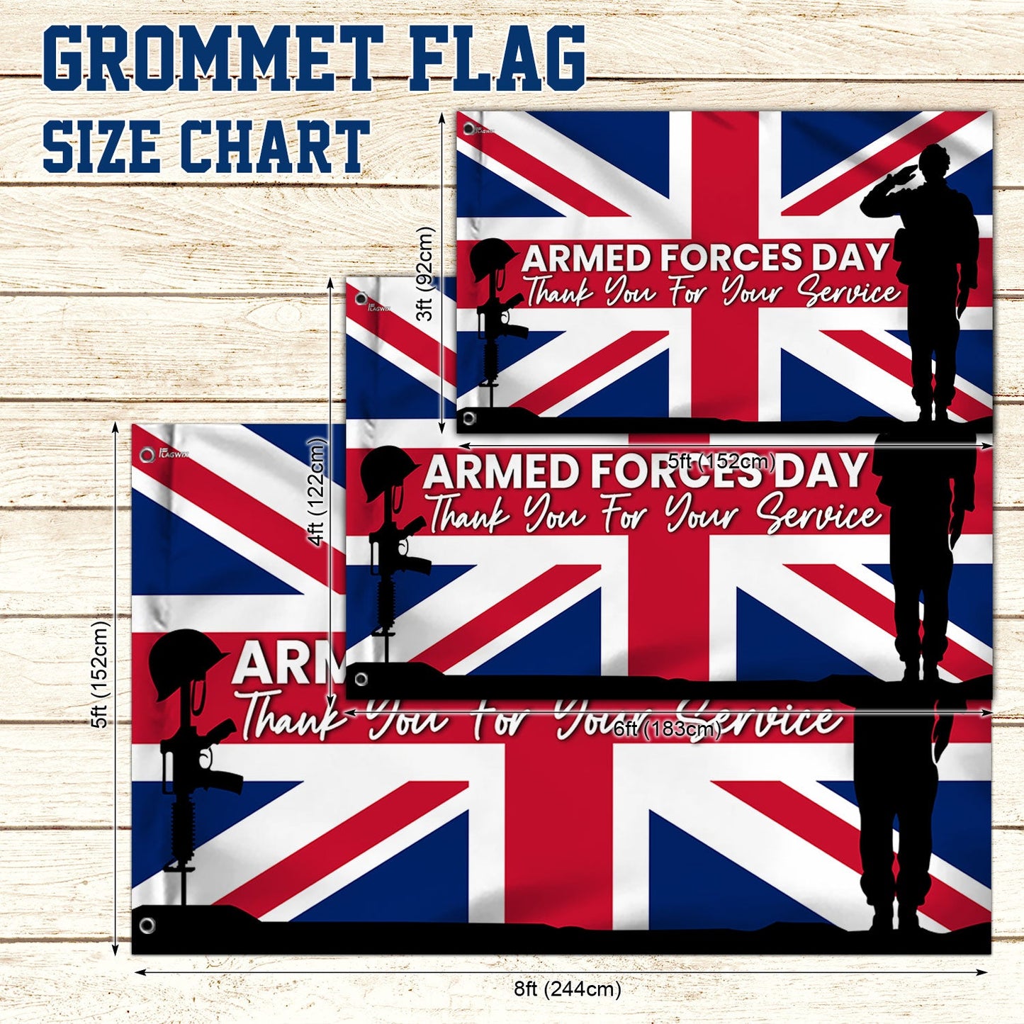 Armed Forces Day Union Jack Grommet Flag MLN5438PMN