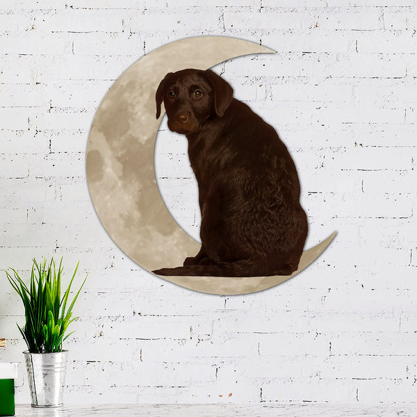 Chocolate Labrador Retriever Dog Hanging Metal Sign TQN5347TTH