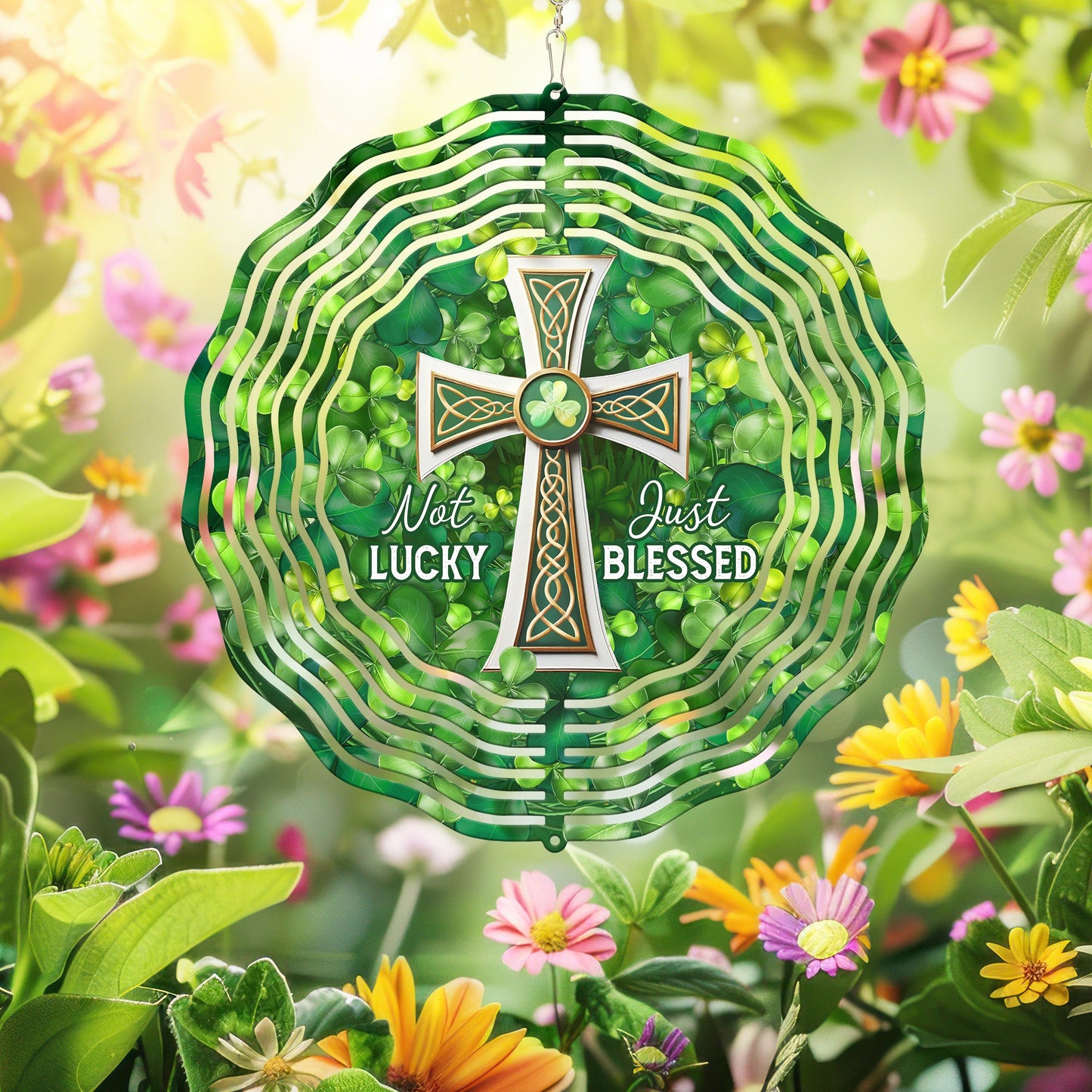 Not Lucky Just Blessed St Patrick’s Day Wind Spinner VTM1048NGT