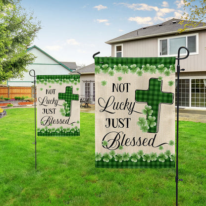 Not Lucky Just Blessed Irish Shamrock St. Patrick's Day Flag MLN5051F