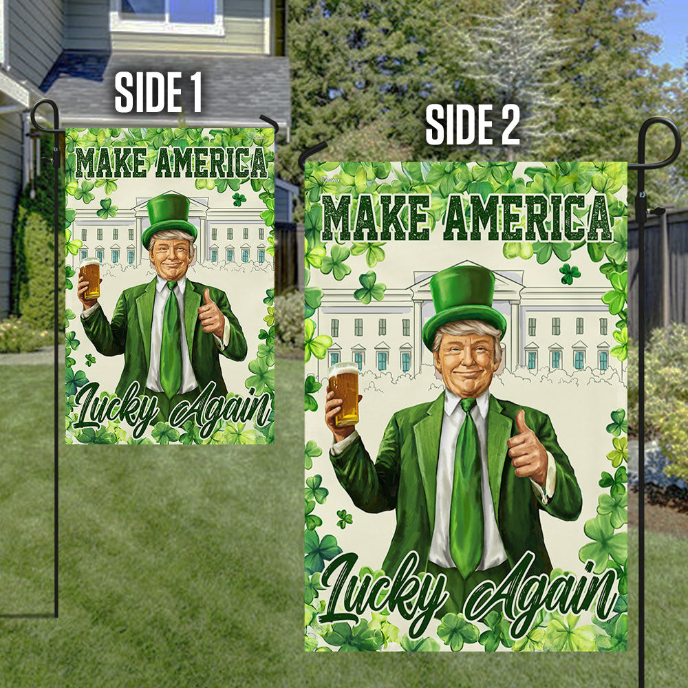 Make America Lucky Again Irish Saint Patrick's Day Trump Flag TQN4846HVN