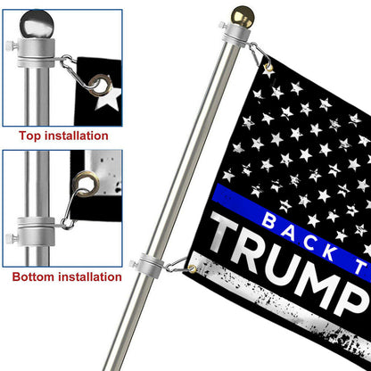 Back The Blue Trump 2024 Grommet Flag MLN3388GF