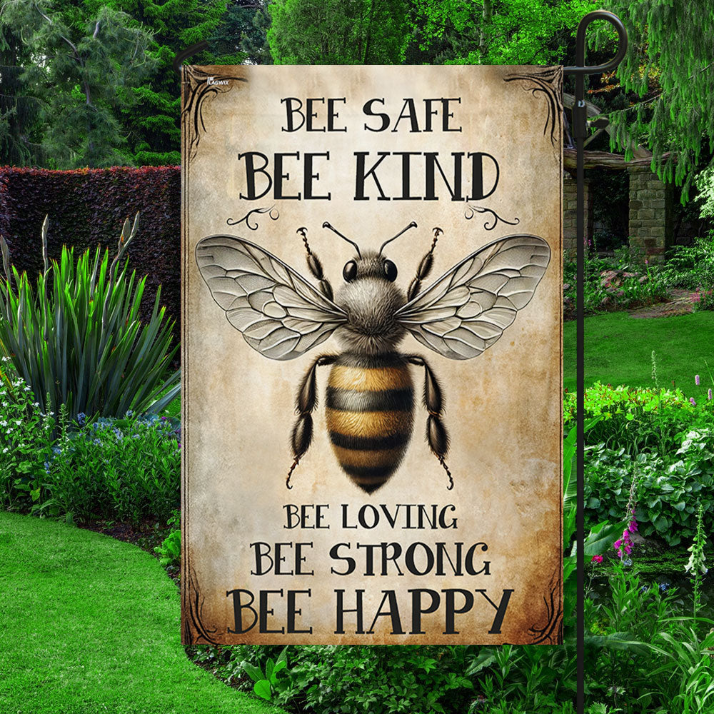 BEE Vintage Flag Bee Strong Bee Happy Bee Kind MLN2965F